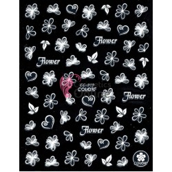 Stickere 3D pentru unghii Albe Carving Cod CC019